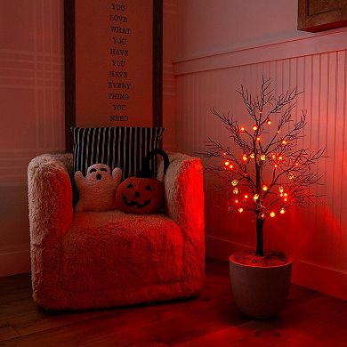 nearly natural 3-ft. Pre-Lit Artificial Halloween Twig Tree with 18 LED Pumpkin Lights