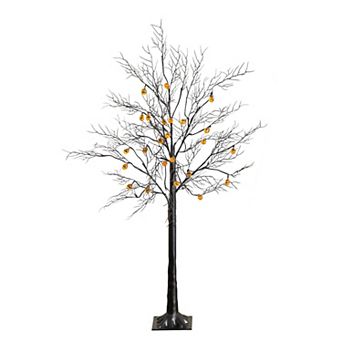 nearly natural 4-ft. Pre-Lit Artificial Halloween Twig Tree with 24 LED Pumpkin Lights