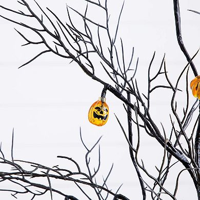 nearly natural 4-ft. Pre-Lit Artificial Halloween Twig Tree with 24 LED Pumpkin Lights