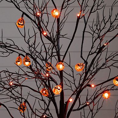 nearly natural 4-ft. Pre-Lit Artificial Halloween Twig Tree with 24 LED Pumpkin Lights