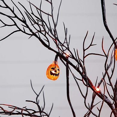 nearly natural 4-ft. Pre-Lit Artificial Halloween Twig Tree with 24 LED Pumpkin Lights