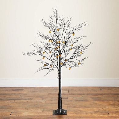 nearly natural 4-ft. Pre-Lit Artificial Halloween Twig Tree with 24 LED Pumpkin Lights