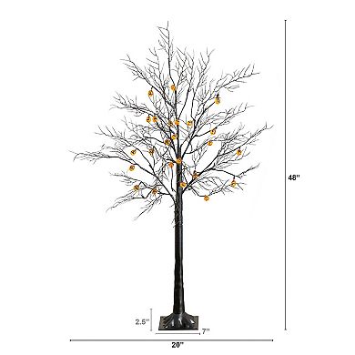 nearly natural 4-ft. Pre-Lit Artificial Halloween Twig Tree with 24 LED Pumpkin Lights