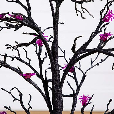 nearly natural 3-ft. Pre-Lit Artificial Halloween Spider Twig Tree with LED Lights