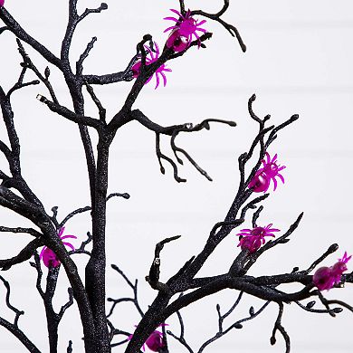 nearly natural 3-ft. Pre-Lit Artificial Halloween Spider Twig Tree with LED Lights