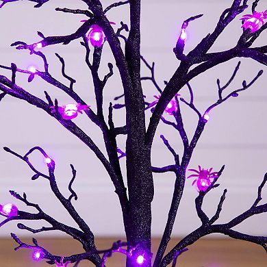 nearly natural 3-ft. Pre-Lit Artificial Halloween Spider Twig Tree with LED Lights