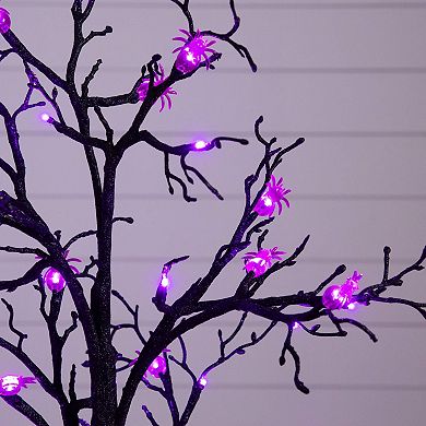 nearly natural 3-ft. Pre-Lit Artificial Halloween Spider Twig Tree with LED Lights