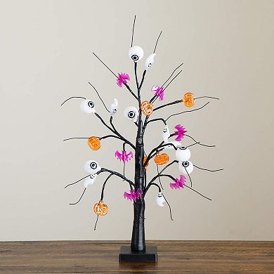 nearly natural 2-ft. Pre-Lit Artificial Halloween Eyeballs, Ghosts, Bats & Pumpkins Tree