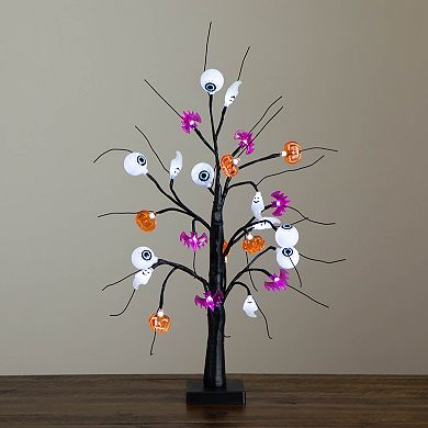 nearly natural 2-ft. Pre-Lit Artificial Halloween Eyeballs, Ghosts, Bats & Pumpkins Tree