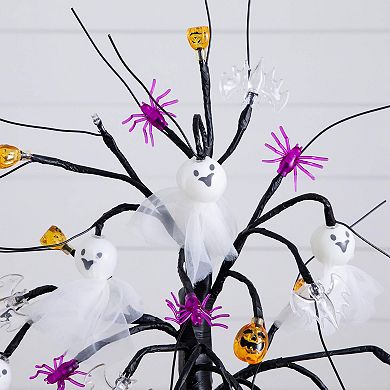 nearly natural 18-Inch Pre-Lit Artificial Halloween Ghost Doll & Ornament Tree