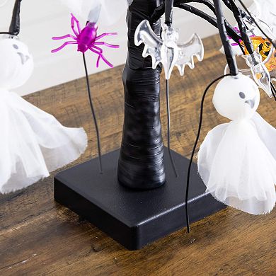 nearly natural 18-Inch Pre-Lit Artificial Halloween Ghost Doll & Ornament Tree