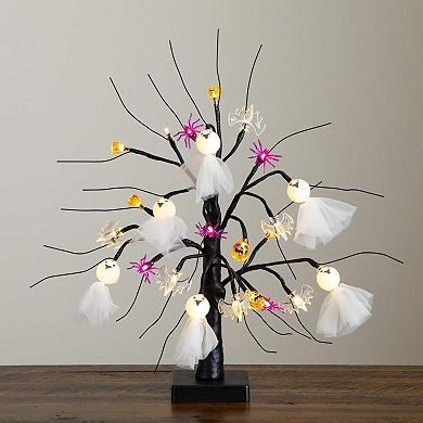 nearly natural 18-Inch Pre-Lit Artificial Halloween Ghost Doll & Ornament Tree