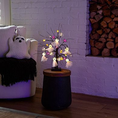 nearly natural 18-Inch Pre-Lit Artificial Halloween Ghost Doll & Ornament Tree