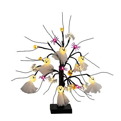 nearly natural 18-Inch Pre-Lit Artificial Halloween Ghost Doll & Ornament Tree
