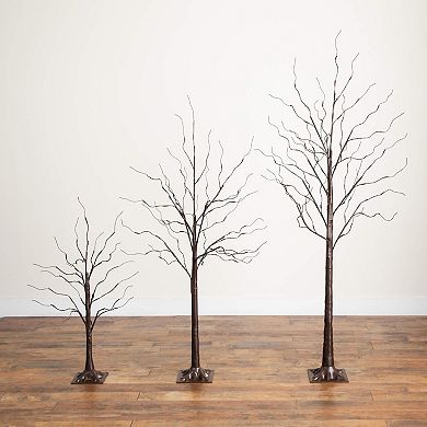 nearly natural 3-pk. Artificial Birch Trees with Warm White LED Lights