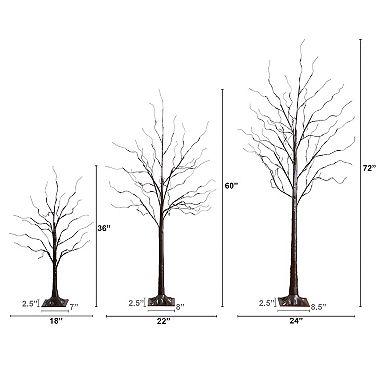 nearly natural 3-pk. Artificial Birch Trees with Warm White LED Lights