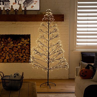 nearly natural 6-ft. Pre-Lit Artificial Halloween Starburst Tree with 1680 LED Lights