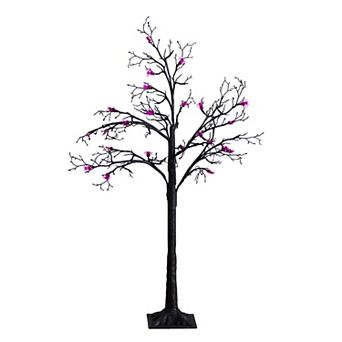 nearly natural 4-ft. Pre-Lit Artificial Halloween Spider Twig Tree with LED Lights