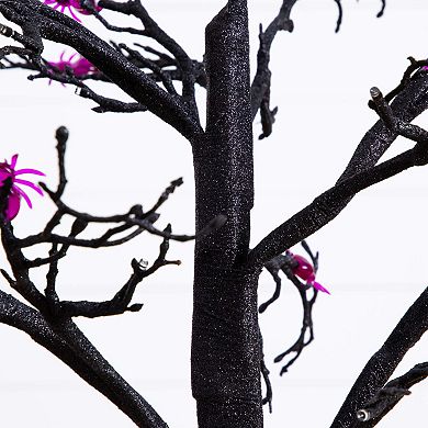 nearly natural 4-ft. Pre-Lit Artificial Halloween Spider Twig Tree with LED Lights