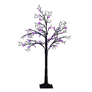 nearly natural 4-ft. Pre-Lit Artificial Halloween Spider Twig Tree with LED Lights