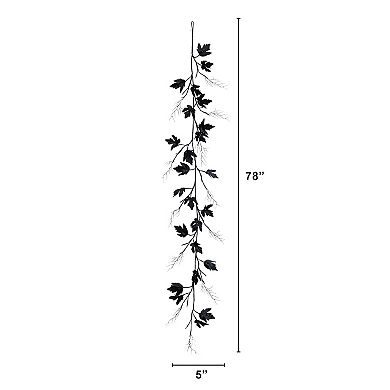 nearly natural 6.5-ft. Pre-Lit Artificial Maple Garland with 48 LED Lights