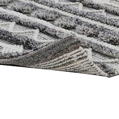 Ako 2 X 3 Indoor Outdoor Small Area Rug, Abstract Design, Gray Tones