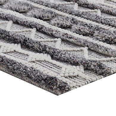 Ako 2 X 3 Indoor Outdoor Small Area Rug, Abstract Design, Gray Tones