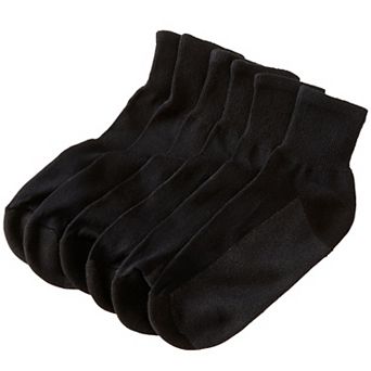 KingSize Men's 1/4 Length Cushioned Crew 6 Pack Socks