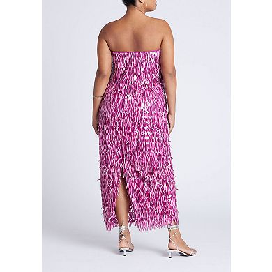 ELOQUII Women's Plus Size Strapless Paillette Dress
