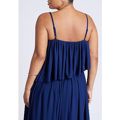 ELOQUII Women's Plus Size Ruffled Bandeau Top