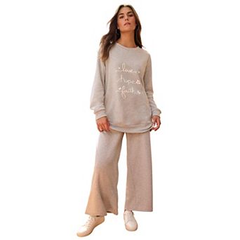 Roaman's Women's Plus Size Comfort+ Fleece Printed Sweatshirt