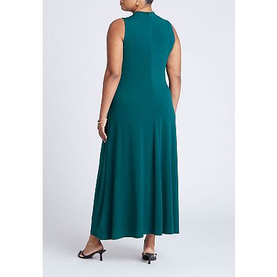 ELOQUII Women's Plus Size Mock Sleeveless Maxi Dress