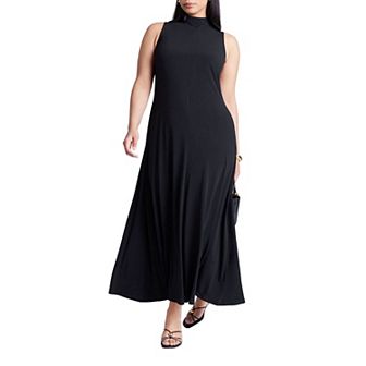ELOQUII Women's Plus Size Mock Sleeveless Maxi Dress