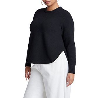 ELOQUII Women's Plus Size Scoop Hem Sweater