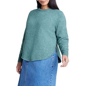 ELOQUII Women's Plus Size Scoop Hem Sweater