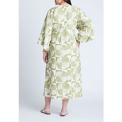 ELOQUII Women's Plus Size wrap Sleeve Maxi Wrap Dress