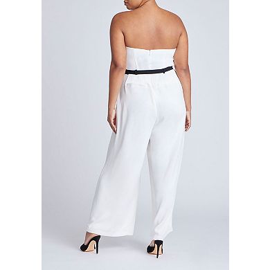 ELOQUII Women's Plus Size Tuxedo Jumpsuit