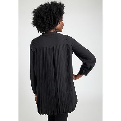 Jessica London Women's Plus Size Pleated Back Georgette Tunic