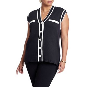 ELOQUII Women's Plus Size Oversized Sweater Vest