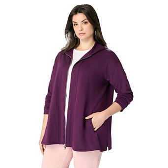 Roaman's Women's Plus Size Comfort+ Fleece Zip Up Hoodie