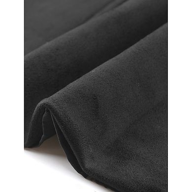 Women's Faux Suede Blazer Jacket Vintage Casual Button Down Long Sleeve Blazer with Pockets