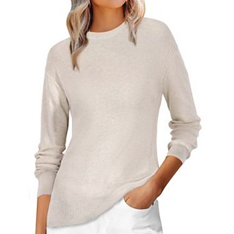 Pullover Sweaters for Women Long Sleeve Crew Neck Knit Sweater Tops Casual Fall Outfit