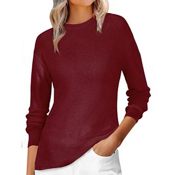 Pullover Sweaters for Women Long Sleeve Crew Neck Knit Sweater Tops Casual Fall Outfit