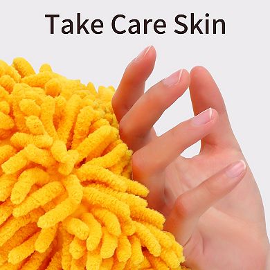3Pcs Soft Absorbent Fluffy Chenille Ball Hand Towel Fuzzy Decorative Towel with Wall Hook 6"x6"