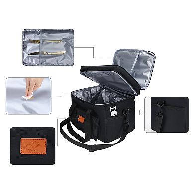 Reusable Lunch Bag, Leakproof Lunch Box, Freezable Cooler Bag with Shoulder Strap 13.0*9.8*11.4in