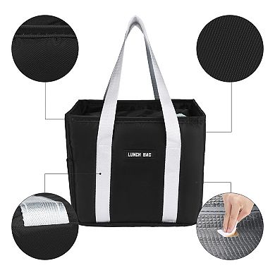 Insulated Lunch Bag, Cute Tote Bag Lunch Box Large Capacity, Reusable Cooler Bag 10.6*7.1*7.9in