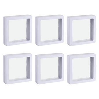 Floating Thin Film Display Box, ABS Frame Case 5cm x 5cm x 2cm Pack of 10
