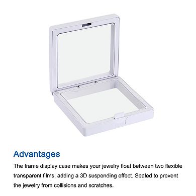 Floating Thin Film Display Box, ABS Frame Case 5cm x 5cm x 2cm Pack of 10