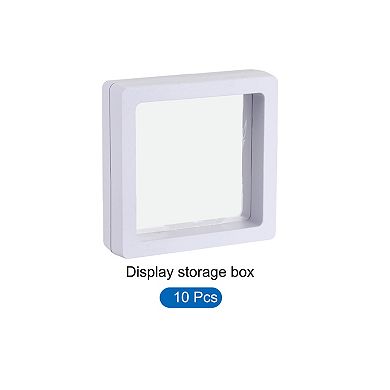 Floating Thin Film Display Box, ABS Frame Case 5cm x 5cm x 2cm Pack of 10