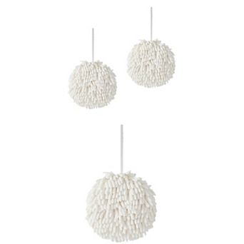 3 pc Soft Absorbent Fluffy Ball Hand Towel, Fuzzy Decorative Towel w Wall Hook for Bathroom 6"x6"